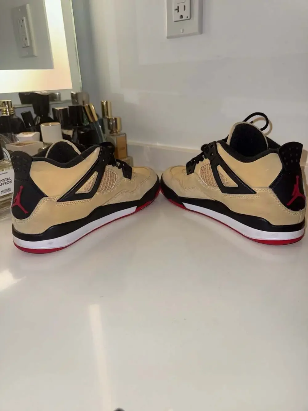 Nike Air Jordan 4 Retro Pizza GS IH2094-200 Sesame Fire Red Black